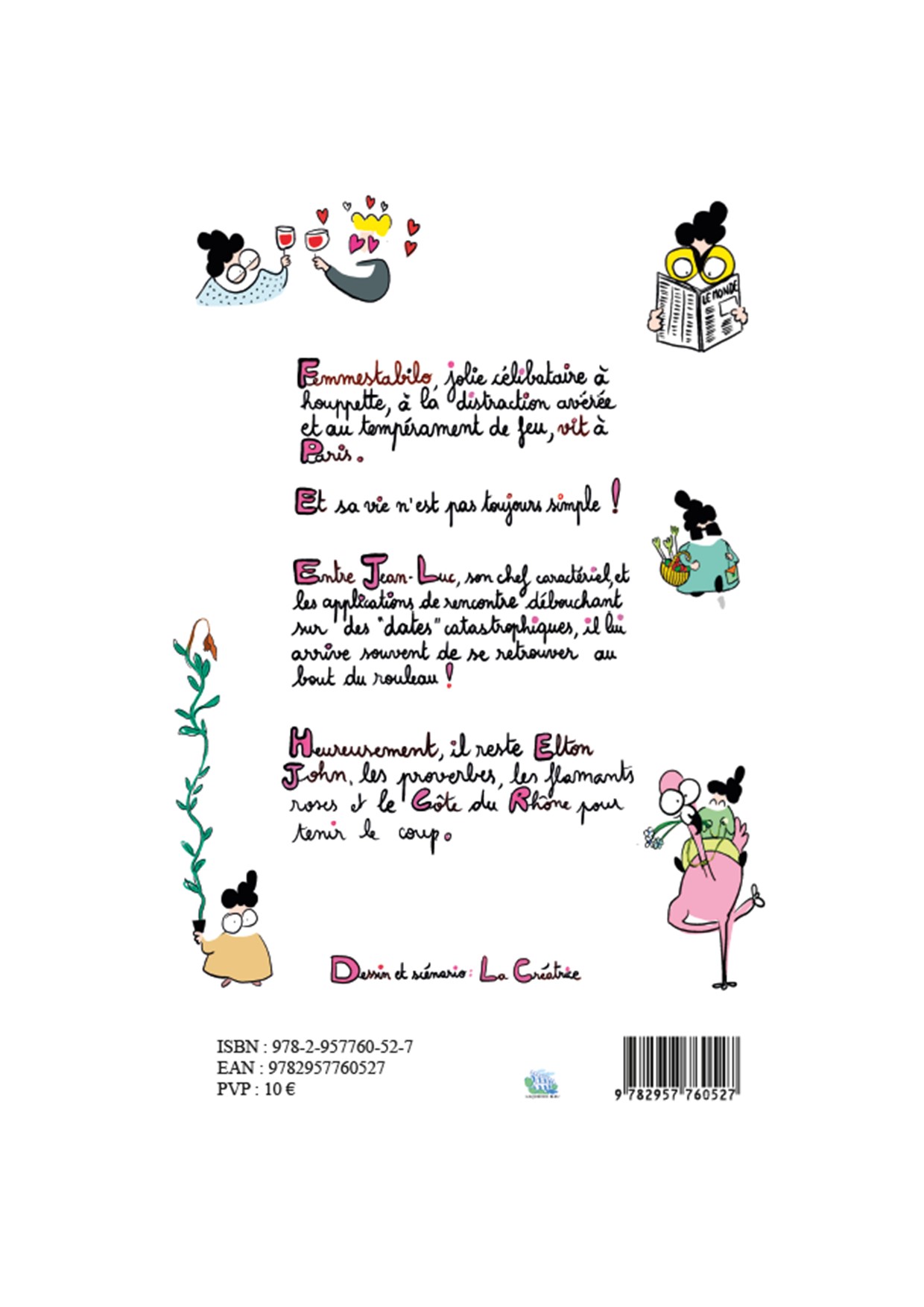 Verso de l'album En avant toute ! Les aventures de la femmestabilo