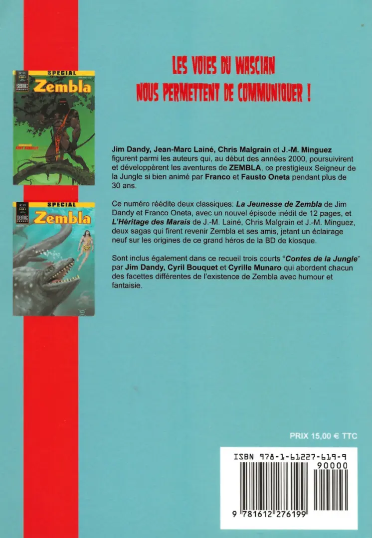 Verso de l'album Les nouvelles aventures de Zembla #2