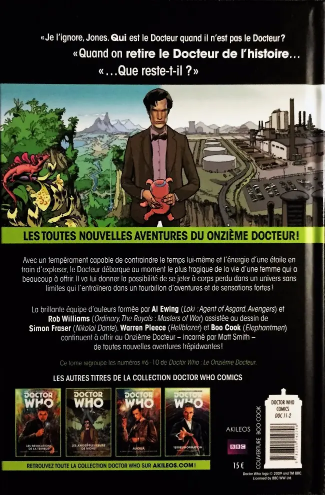 Verso de l'album Doctor Who (Les nouvelles aventures du onzième docteur) Tome 2 À votre service