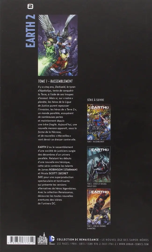 Verso de l'album Earth 2 1 Rassemblement