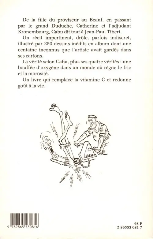 Verso de l'album Cabu passe aux aveux !