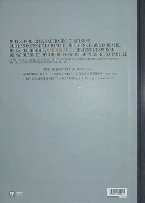 Verso de l'album Gabrielle B. Édition intégrale