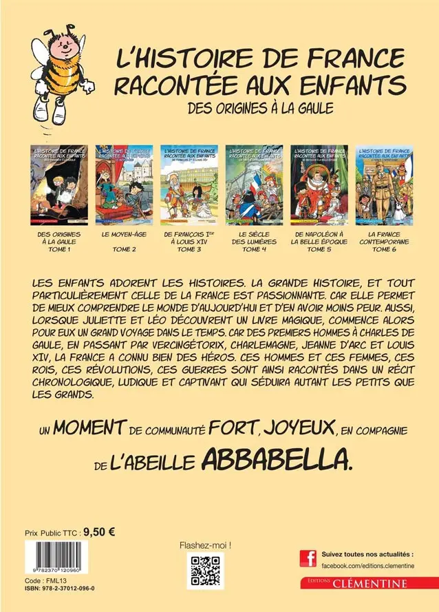 Verso de l'album L'Histoire de France racontée aux enfants Tome 1 Des Origines à la Gaule