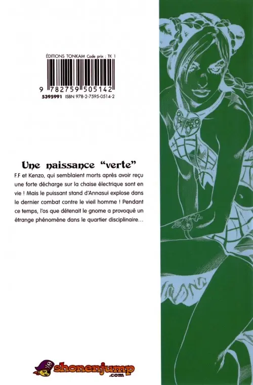Verso de l'album Jojo's Bizarre Adventure - Stone Ocean 9 Une naissance