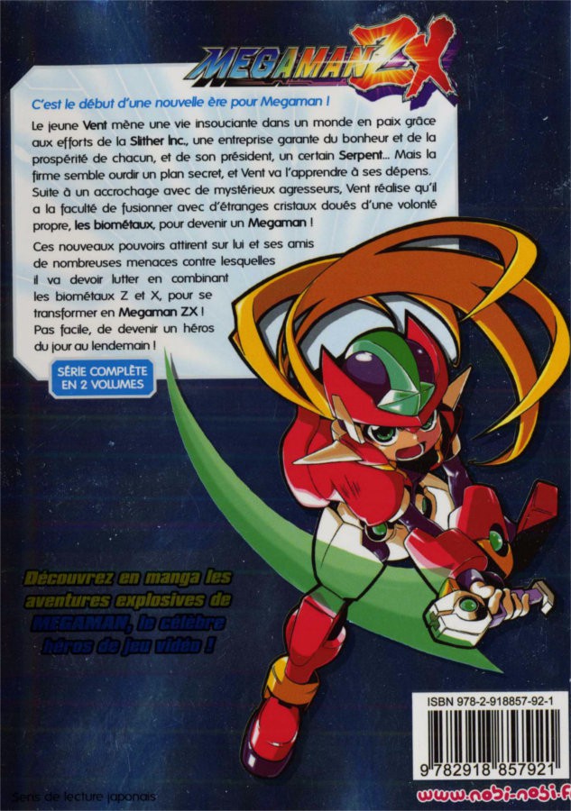 Verso de l'album Megaman ZX Tome 1 1/2