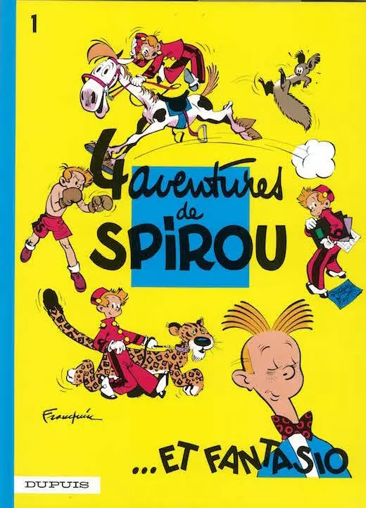 Couverture de l'album Spirou et Fantasio Tome 1 4 aventures de Spirou ...et Fantasio