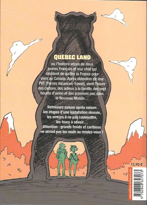 Verso de l'album Québec Land - Petit guide d'une installation réussie au Canada