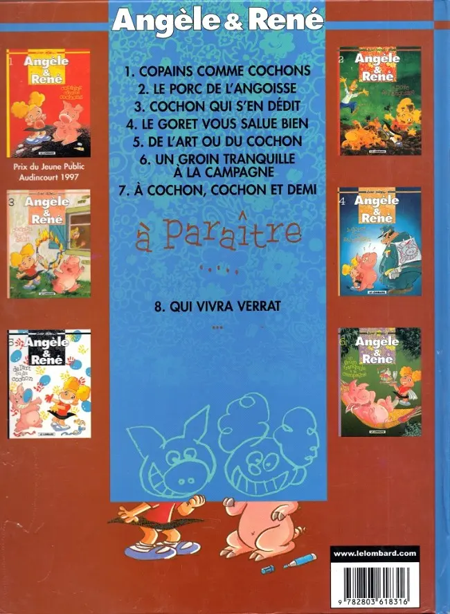 Verso de l'album Angèle & René Tome 7 À cochon, cochon et demi