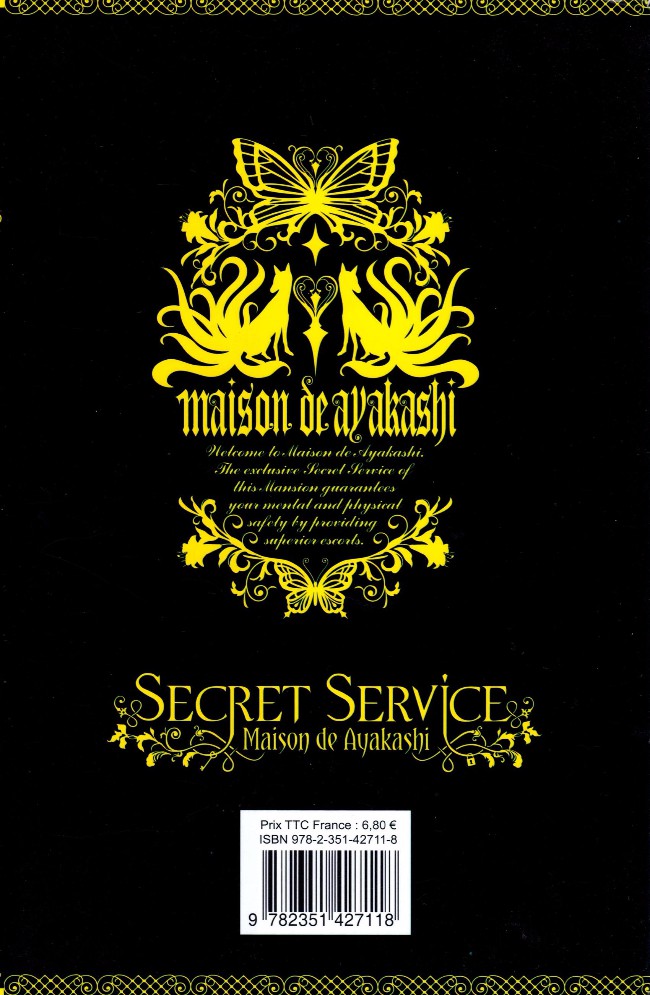 Verso de l'album Secret service - Maison de Ayakashi 1