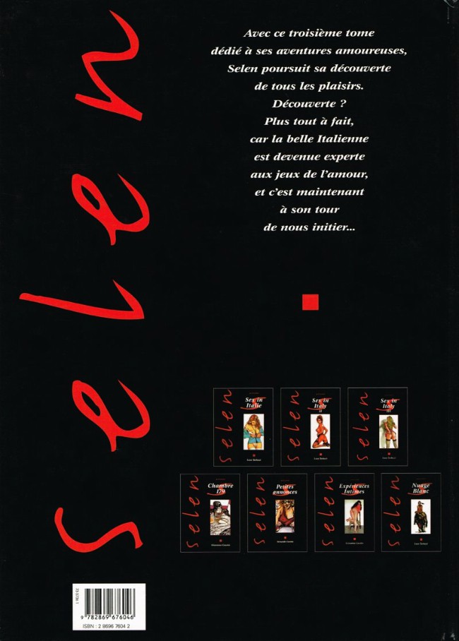 Verso de l'album Selen présente... Tome 7 Sex in Italy III