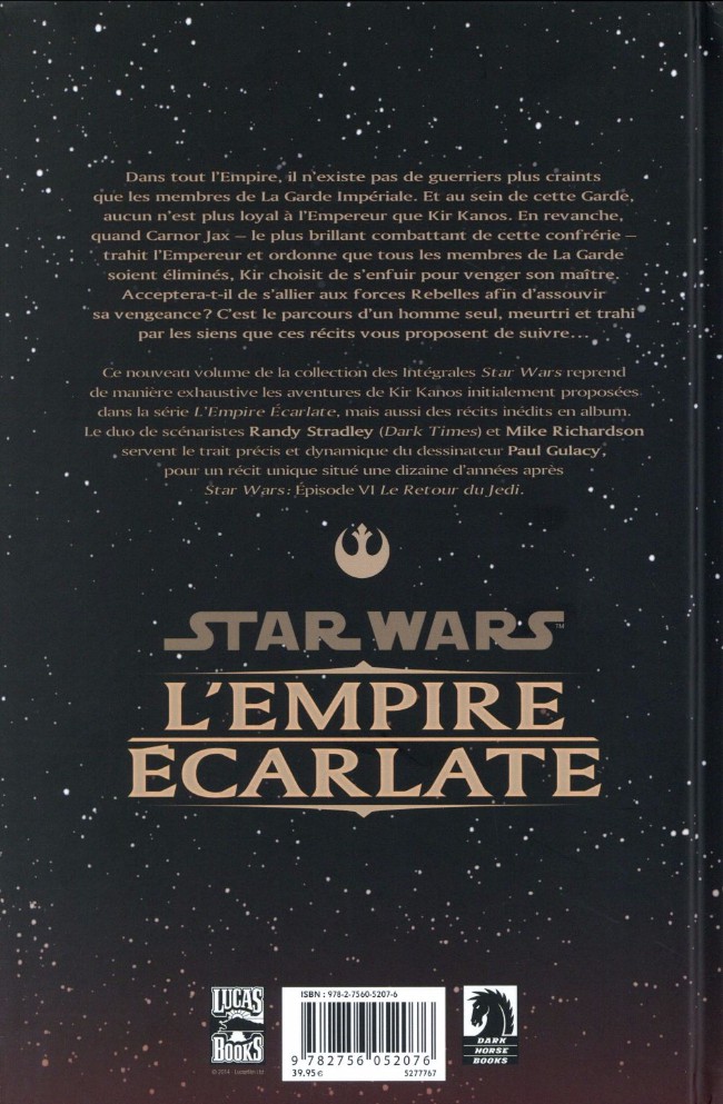 Verso de l'album Star Wars - L'Empire écarlate Intégrale