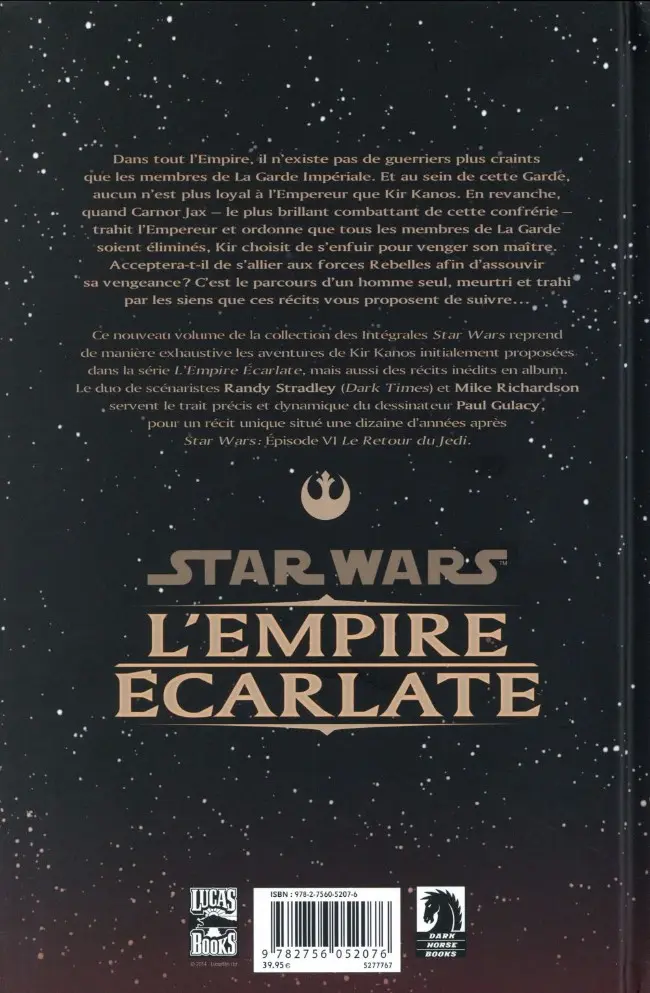 Verso de l'album Star Wars - L'Empire écarlate Intégrale
