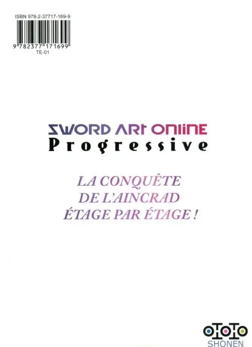 Verso de l'album Sword Art Online - Progressive 007