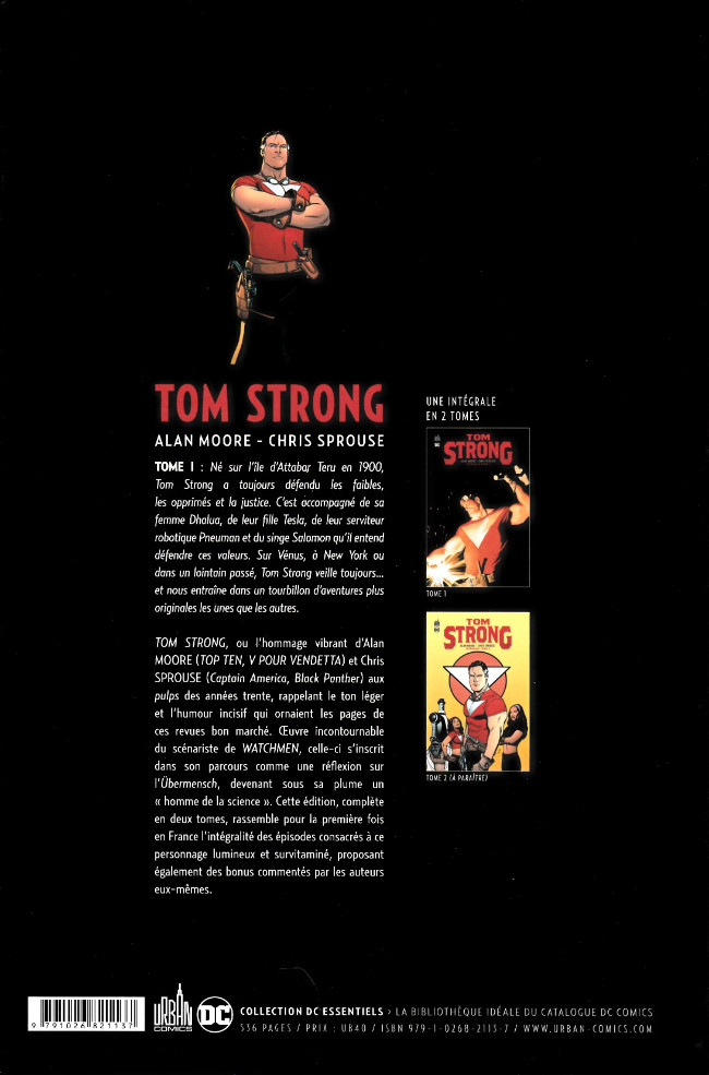 Verso de l'album Tom Strong Intégrale Tome 1