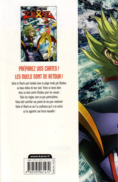 Verso de l'album Yu-Gi-Oh ! Zexal Tome 6