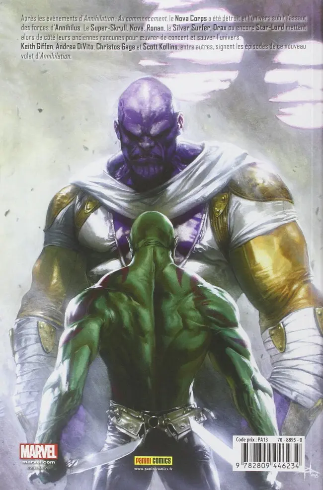 Verso de l'album Annihilation Tome 2 Les Hérauts de Galactus