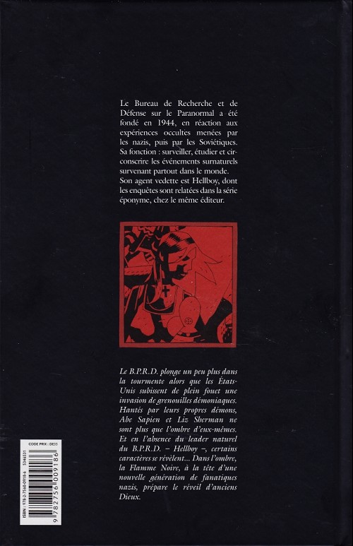 Verso de l'album B.P.R.D. Tome 5 La Flamme Noire