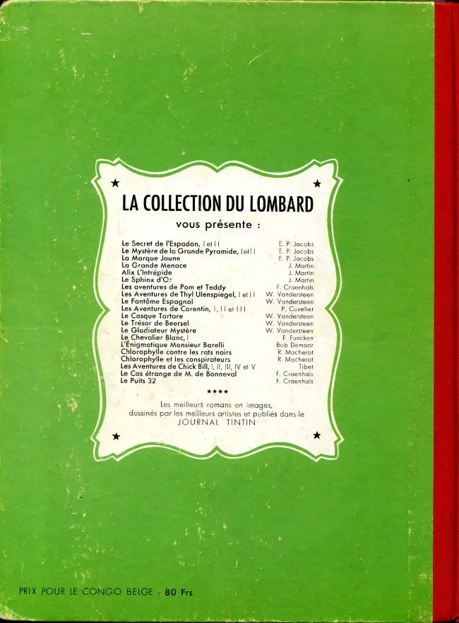 Verso de l'album Blake et Mortimer Tome 4 Le Mystère de la Grande Pyramide - Tome II