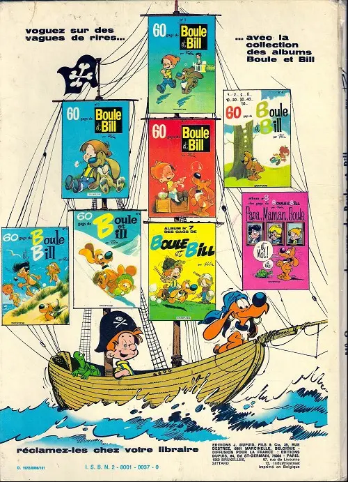 Verso de l'album Boule & Bill Tome 8 Papa, Maman, Boule... ...et Moi ! et Nous !