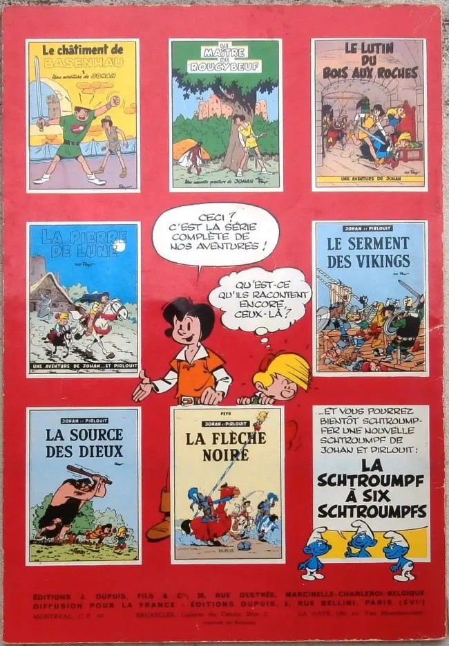 Verso de l'album Johan et Pirlouit Tome 8 Le sire de Montrésor