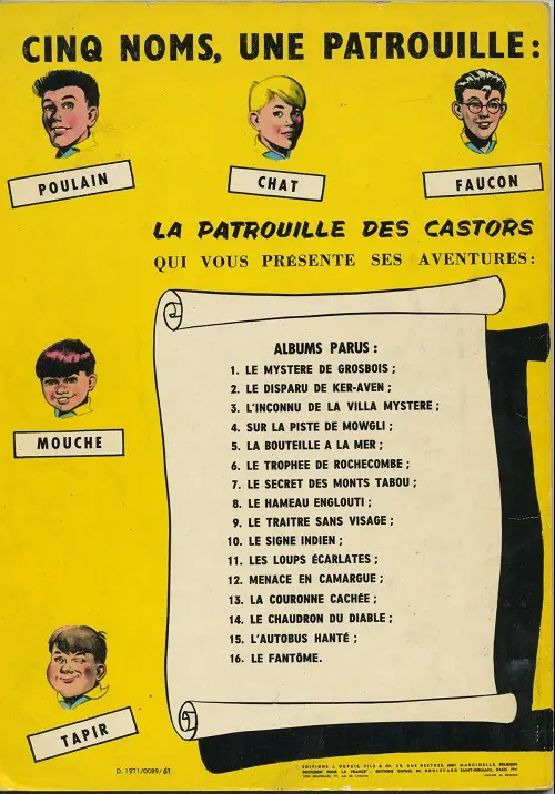 Verso de l'album La Patrouille des Castors Tome 8 Le hameau englouti