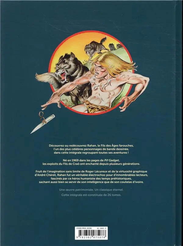 Verso de l'album Rahan Fils des âges farouches Tome 1