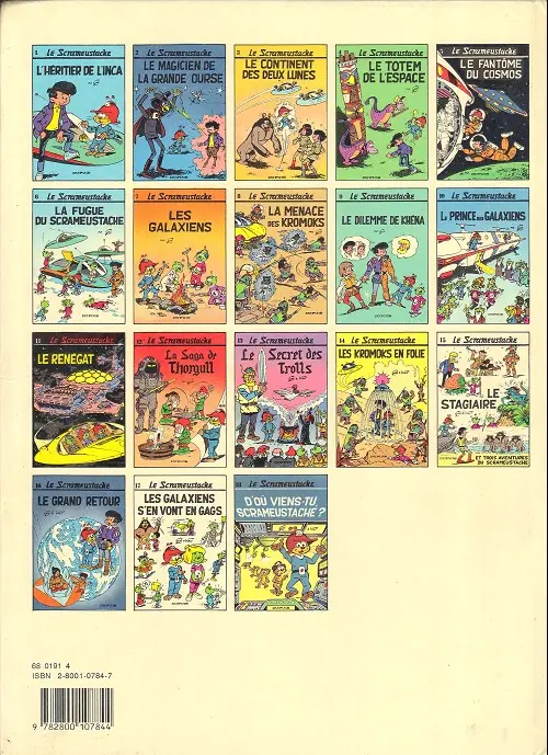 Verso de l'album Le Scrameustache Tome 10 Le prince des galaxiens