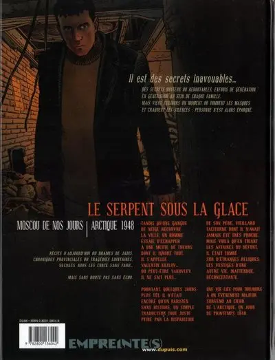 Verso de l'album Secrets - Le serpent sous la glace Tome 1