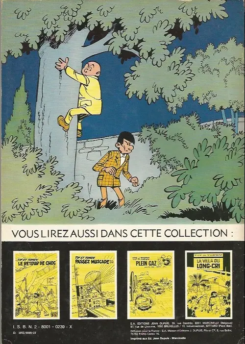 Verso de l'album Tif et Tondu Tome 9 Choc au Louvre