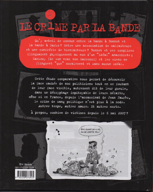 Verso de l'album La Bande à Sarko