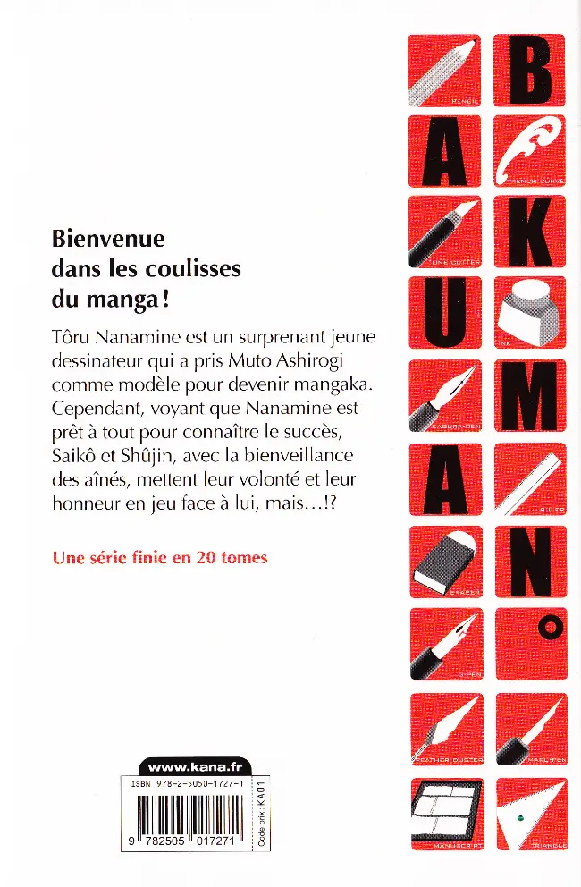 Verso de l'album Bakuman Tome 14 Duel psychologique et phrase choc