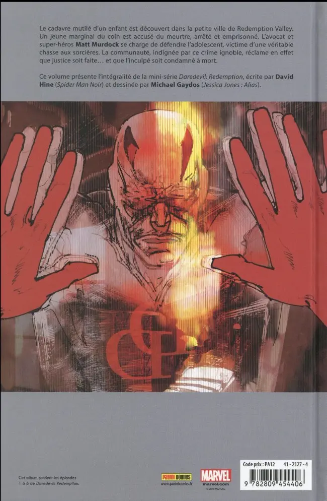 Verso de l'album Daredevil Redemption