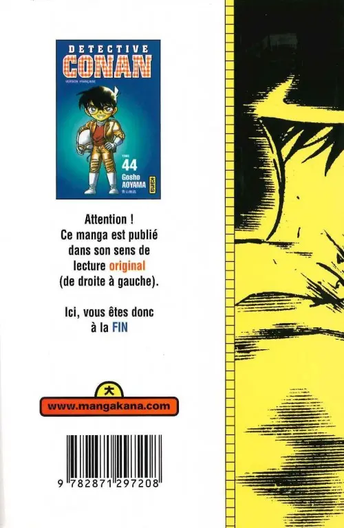 Verso de l'album Détective Conan Tome 44