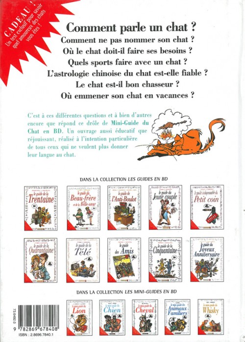 Verso de l'album Le Mini-guide ... Tome 18 Le mini-guide du Chat