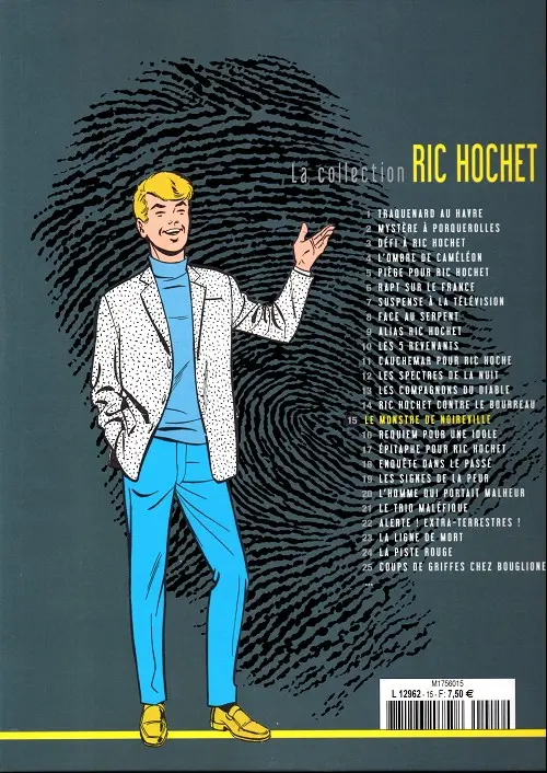 Verso de l'album Ric Hochet La collection Tome 15 Le monstre de Noireville