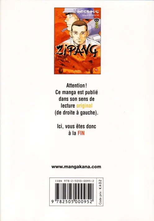 Verso de l'album Zipang 13