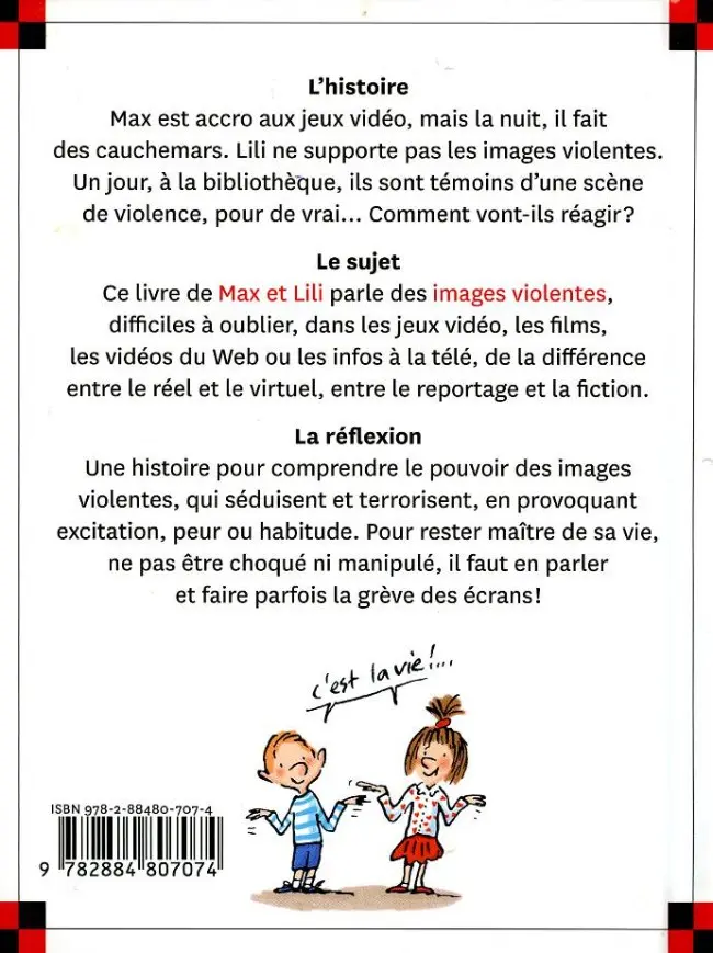 Verso de l'album Ainsi va la vie Tome 109 Max et Lili ont peur des images violentes
