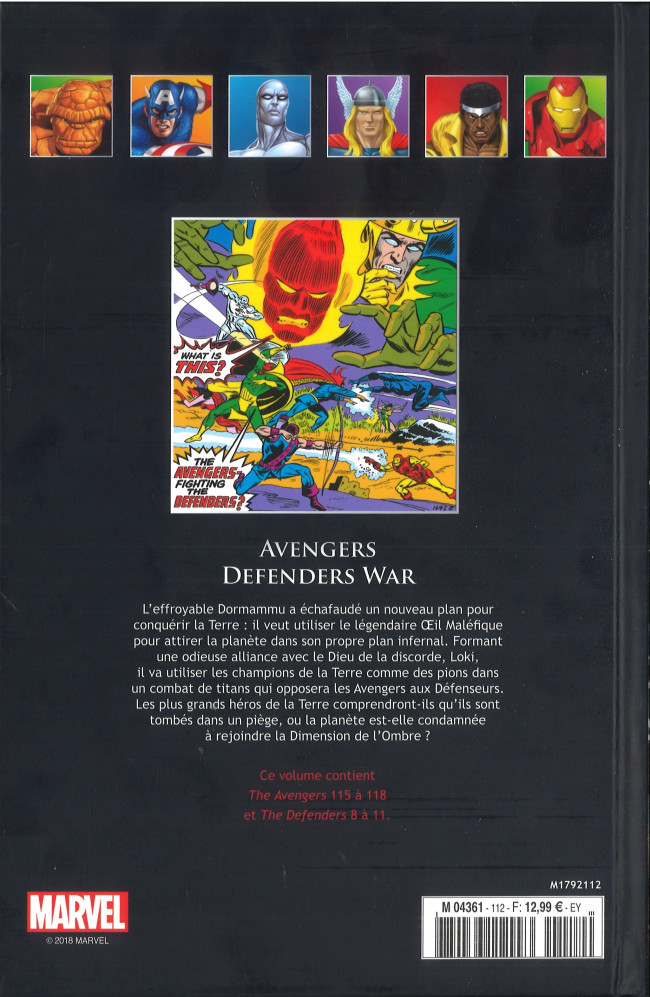 Verso de l'album Marvel Comics - La collection de référence Tome 112 Avengers Defenders War
