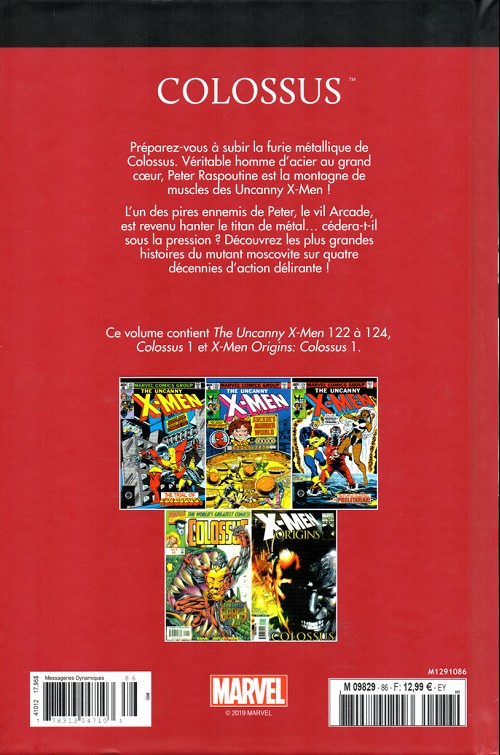 Verso de l'album Le meilleur des Super-Héros Marvel Tome 86 Colossus