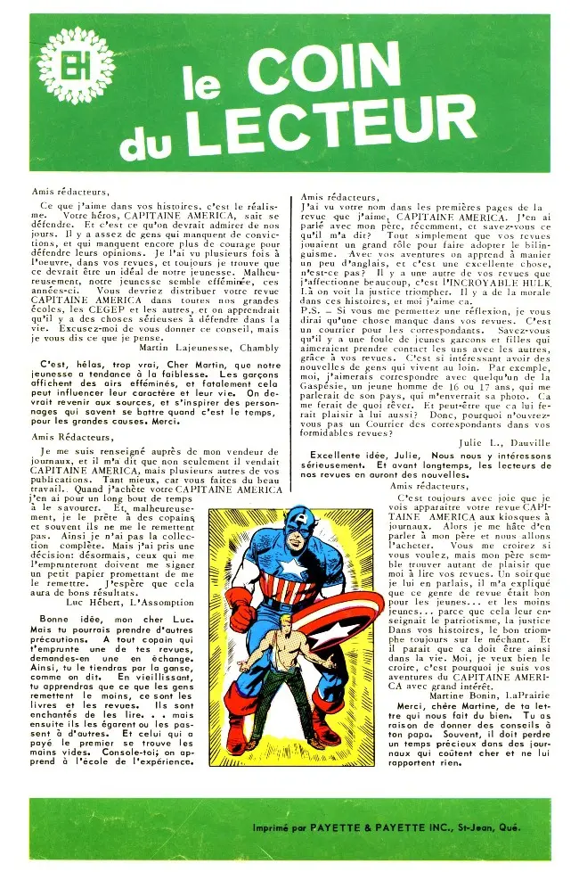 Verso de l'album Capitaine America Tome 1 Le capitaine se fâche !...