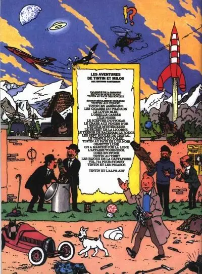 Verso de l'album Tintin Tintin et l'Alph-Art