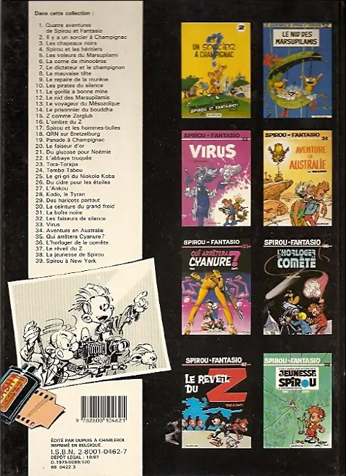 Verso de l'album Spirou et Fantasio Tome 26 Du cidre pour les étoiles