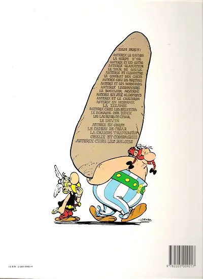 Verso de l'album Astérix Tome 23 Obélix et compagnie