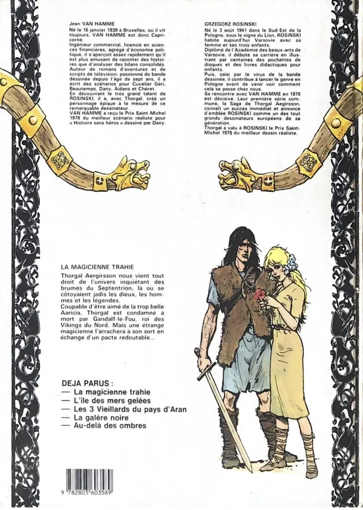 Verso de l'album Thorgal Tome 1 La Magicienne Trahie