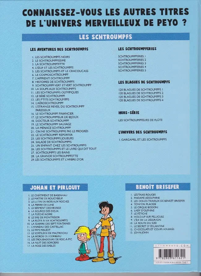 Verso de l'album Johan et Pirlouit Tome 15 Les troubadours de Roc-à-Pic