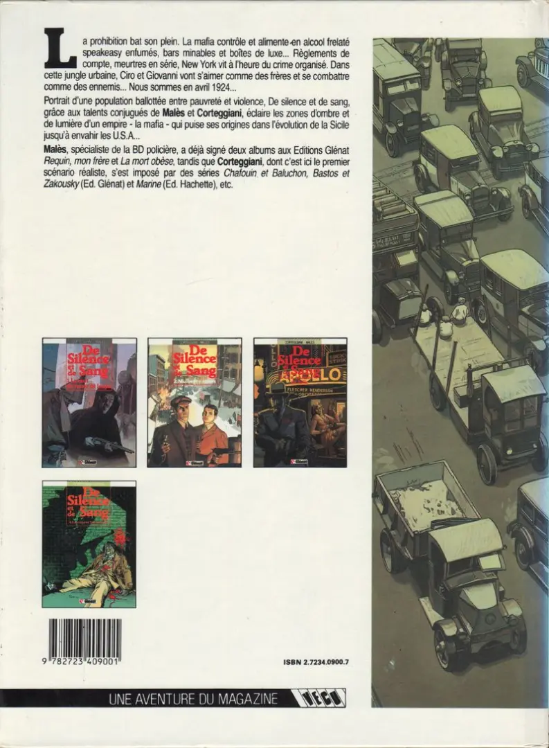 Verso de l'album De silence et de sang Tome 3 Dix années de folie