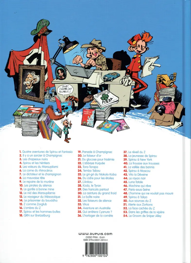 Verso de l'album Spirou et Fantasio Tome 8 La mauvaise tête