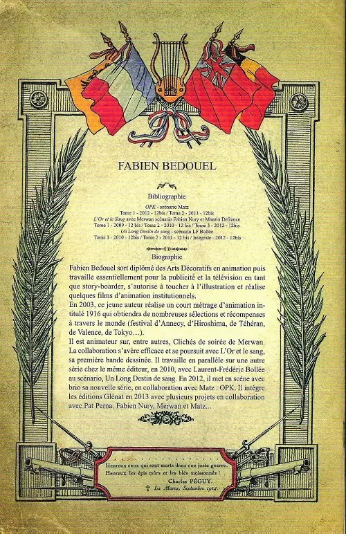 Verso de l'album Carnet de guerre