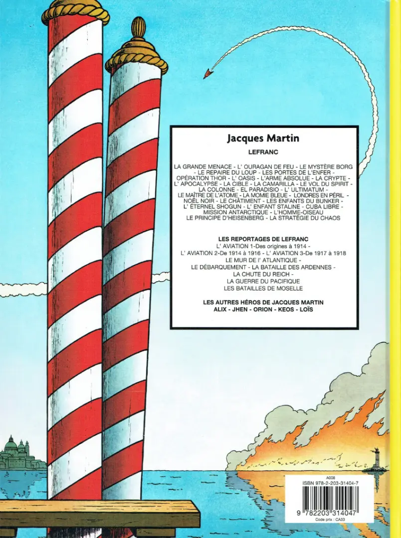 Verso de l'album Lefranc Tome 2 L'ouragan de feu