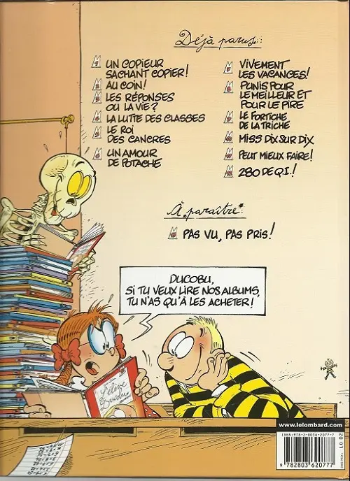 Verso de l'album L'Élève Ducobu Tome 11 Peut mieux faire!